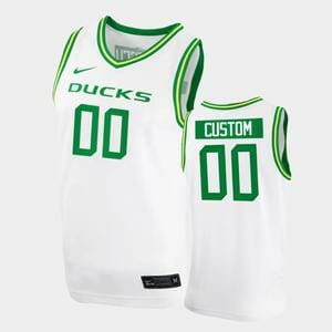 Custom Name Number Oregon Ducks White College Basketball Replica Jersey