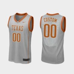 Custom Name Number Texas Longhorns Gray Replica College Basketball Jersey