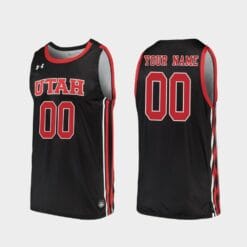 Custom Name Number Utah Utes Black Replica College Basketball Jersey