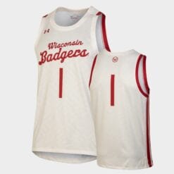 Custom Name Number Wisconsin Badgers White Throwback College Basketball Jersey