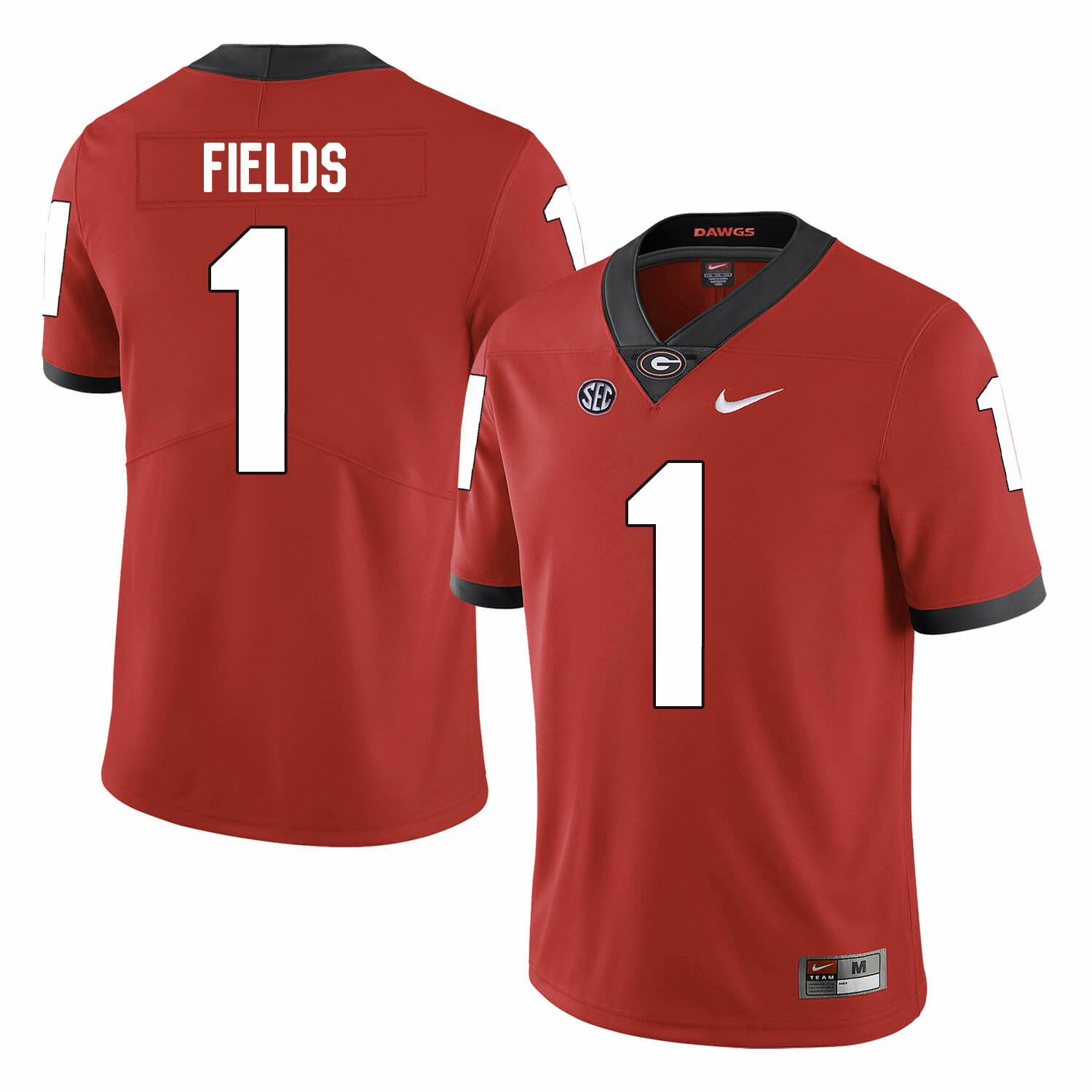 Georgia Bulldogs #1 Justin Fields NCAA College Football Jersey Red