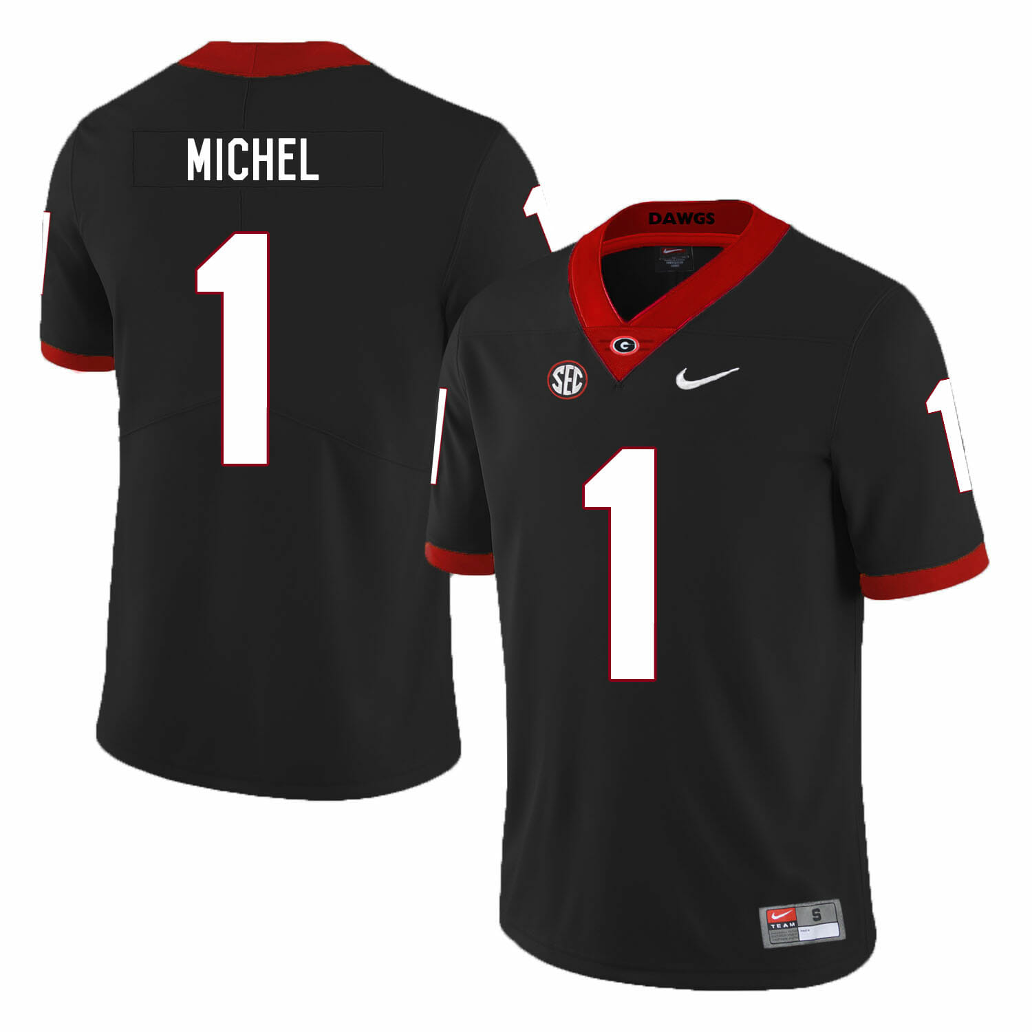Georgia Bulldogs #1 Sony Michel NCAA College Football Jersey Black