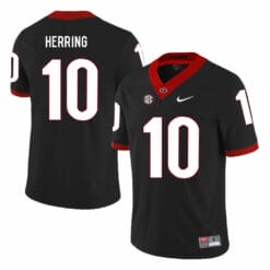 Georgia Bulldogs #10 Malik Herring College Football Jersey Black