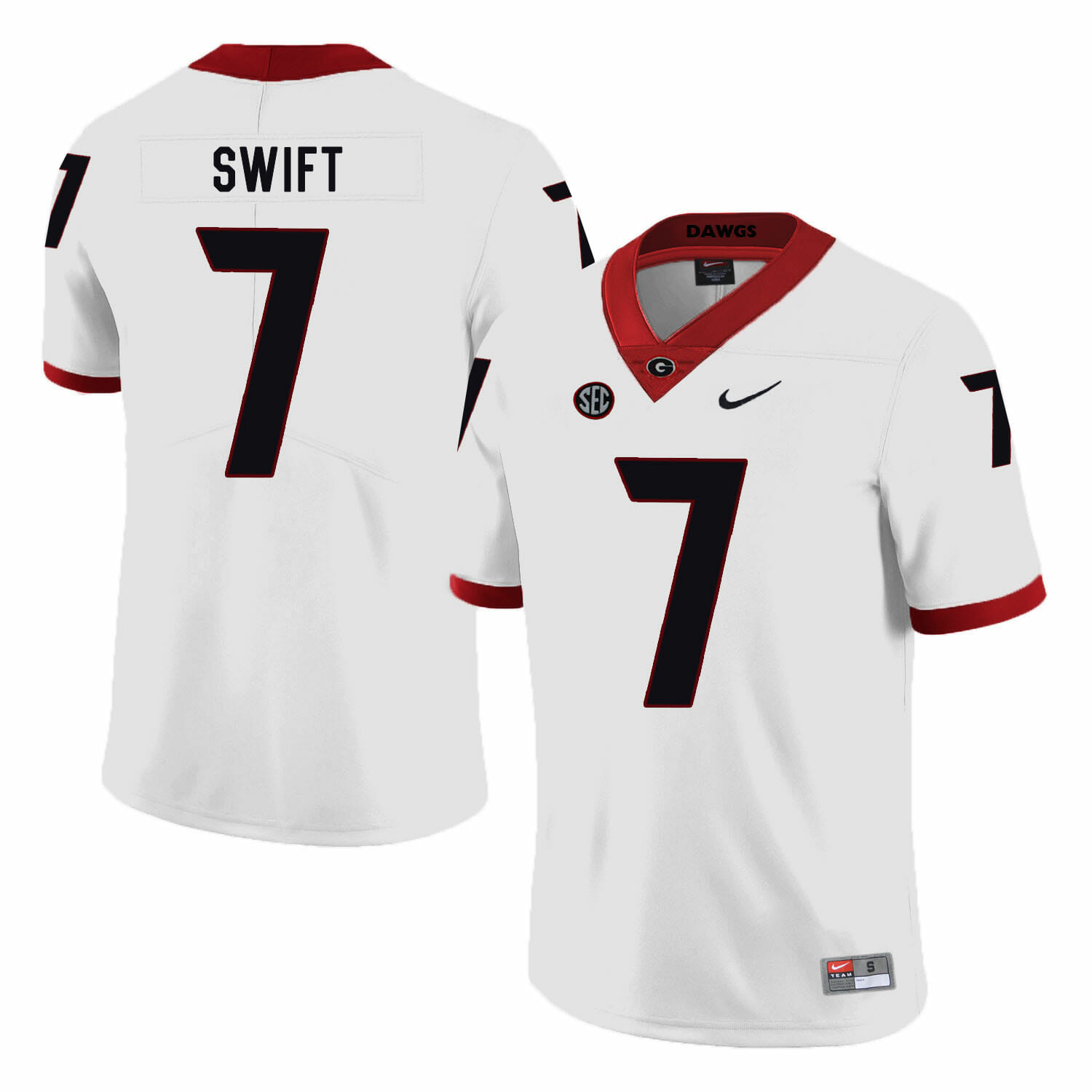 Georgia Bulldogs #7 D Andre Swift College Football Jersey White