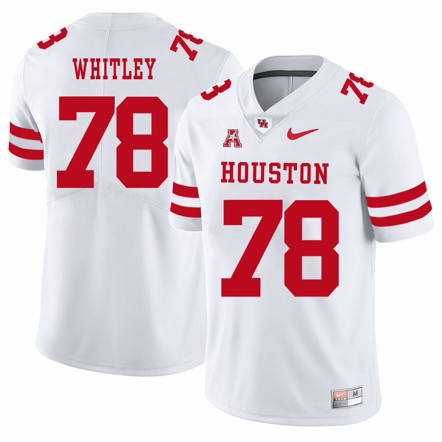 Houston Cougars #78 Wilson Whitley College Football Jersey White