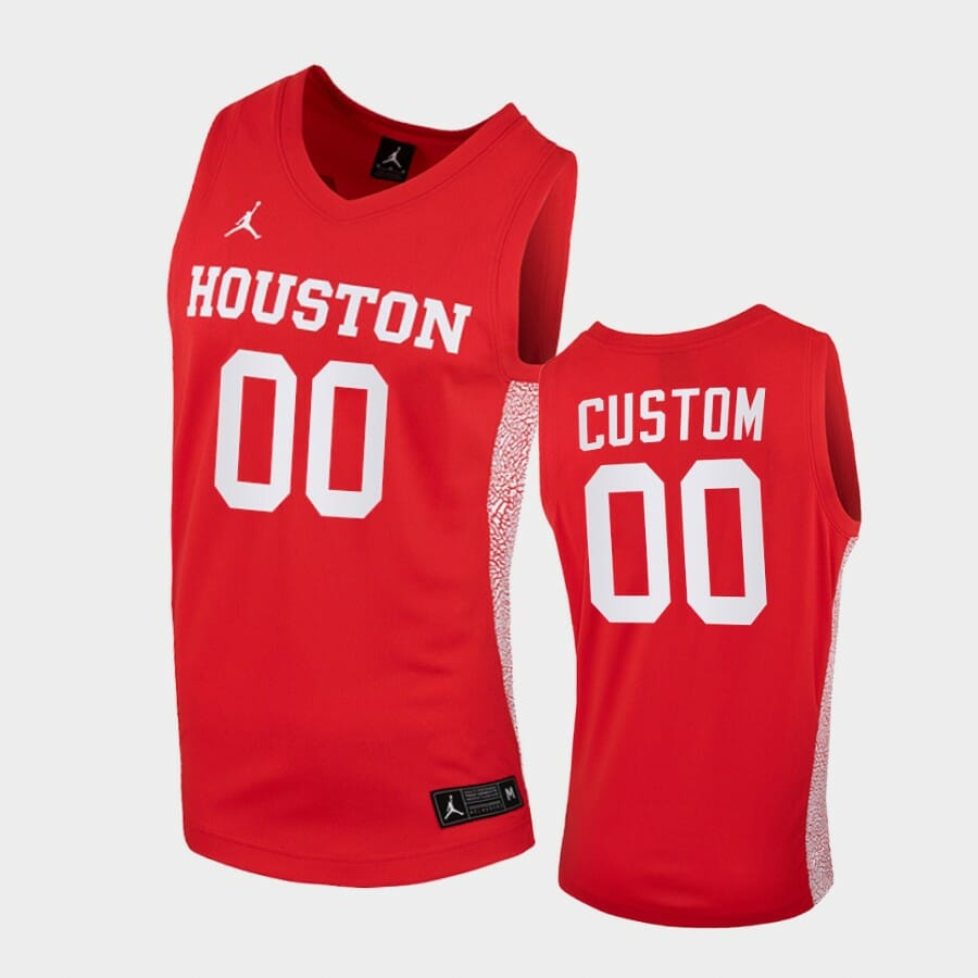 Houston Cougars Custom Name Number Red Replica College Basketball Jersey