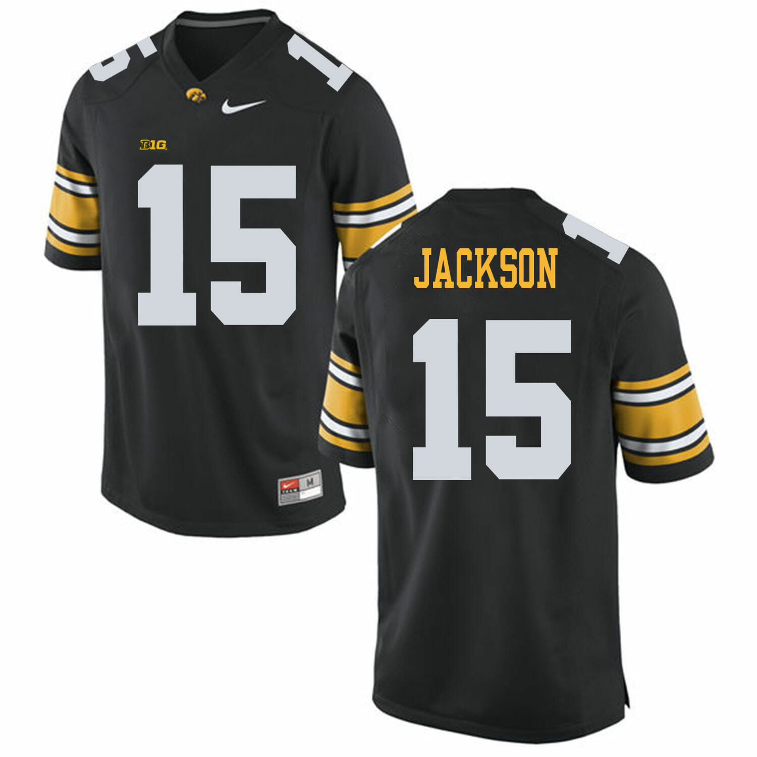 Iowa Hawkeyes #15 Alaric Jackson NCAA College Football Jersey Black