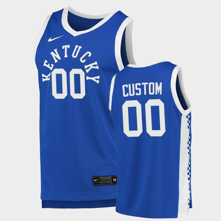 Kentucky Wildcats Custom Name Number Blue College Basketball Jersey
