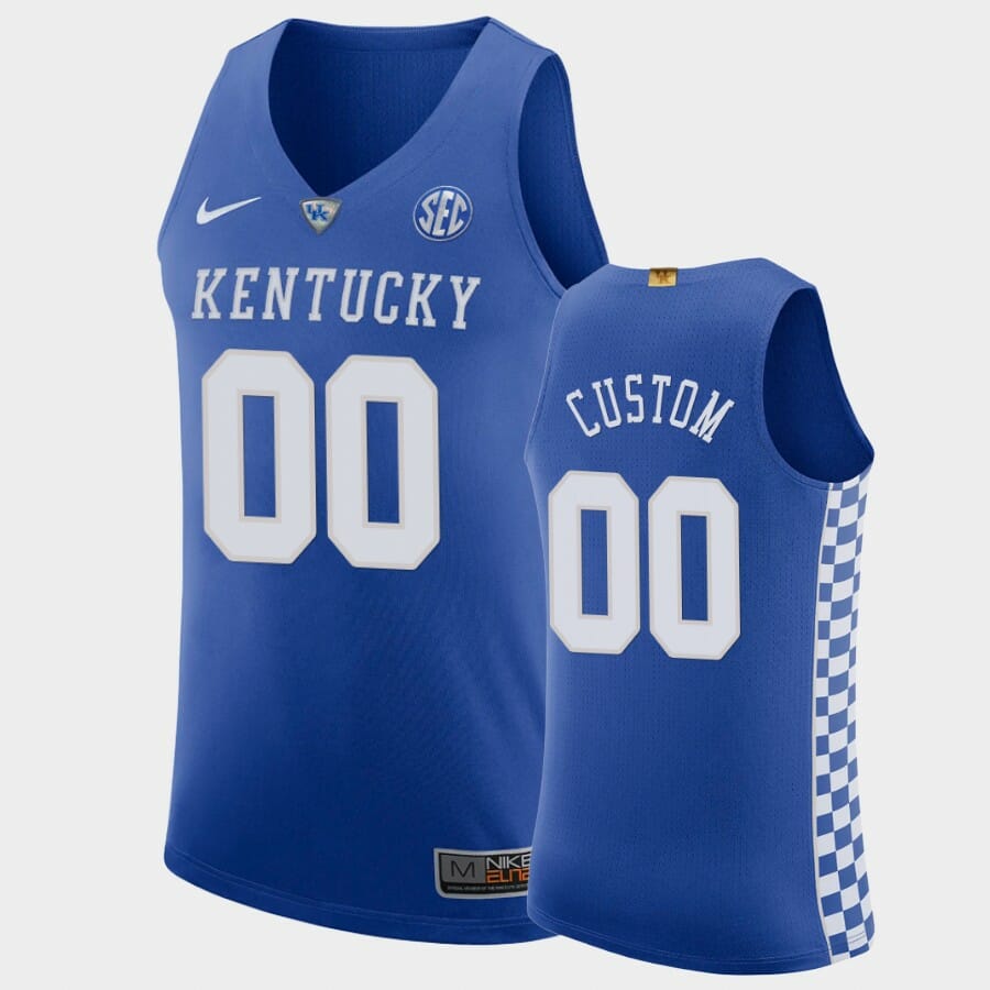 Kentucky Wildcats Custom Name Number Royal College Basketball Jersey