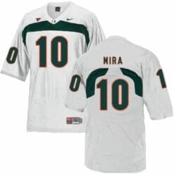 Miami Hurricanes #10 Mira NCAA College Football Jersey White