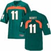 Miami Hurricanes #11 Scott NCAA College Football Jersey Green