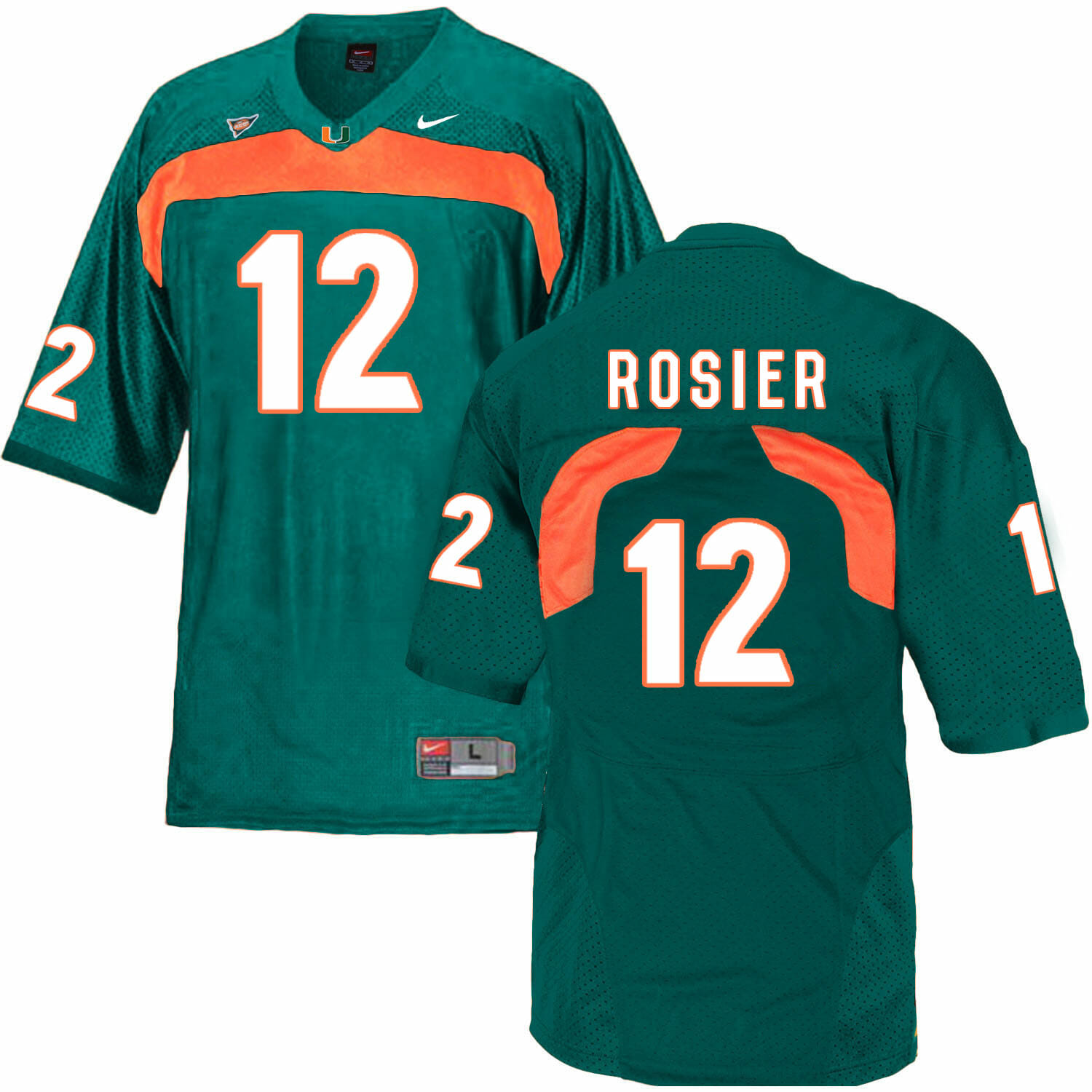 Miami Hurricanes #12 Rosier NCAA College Football Jersey Green