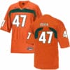Miami Hurricanes #47 Irvin NCAA College Football Jersey Orange