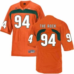 Miami Hurricanes #94 The Rock NCAA College Football Jersey Orange