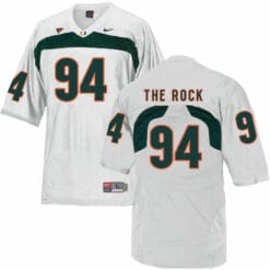 Miami Hurricanes #94 The Rock NCAA College Football Jersey White