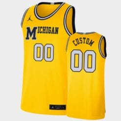 Michigan Wolverines Custom Name Number Maize Retro Limited Basketball Jersey