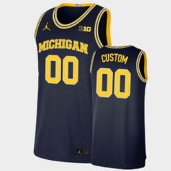 Michigan Wolverines Custom Name Number Navy Limited Basketball Jersey