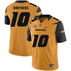 Missouri Tigers #10 Kentrell Brothers College Football Jersey Gold
