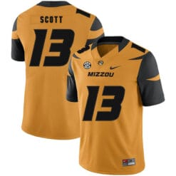 Missouri Tigers #13 Kam Scott NCAA College Football Jersey Gold