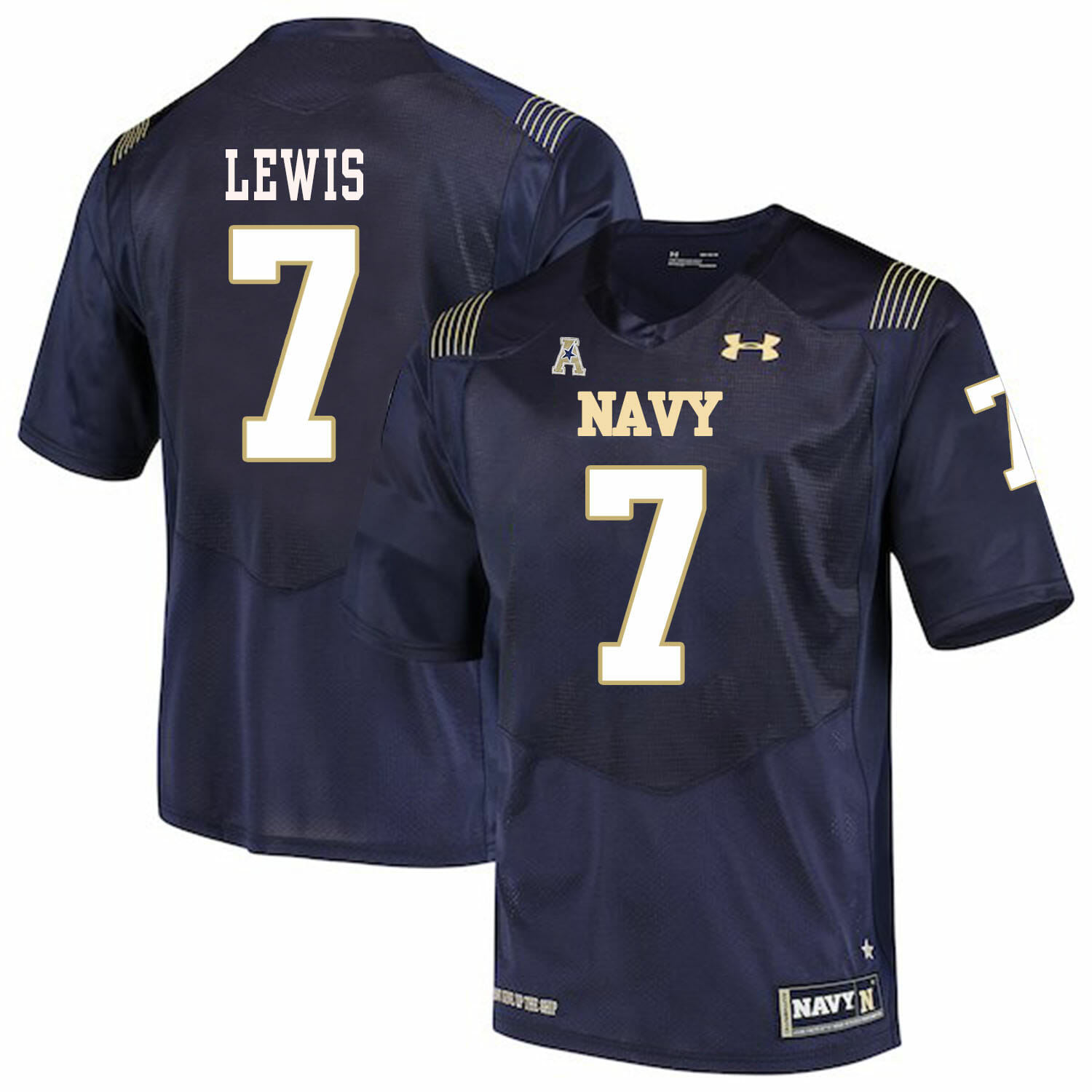Navy Midshipmen #7 Garret Lewis NCAA College Football Jersey Stitched