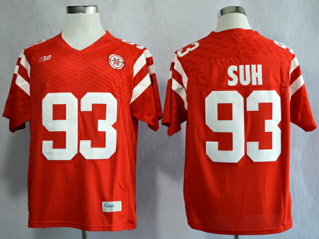 Nebraska Cornhuskers #93 Ndamukong Suh College Football Jersey Red