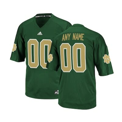 Custom Notre Dame Jersey Name Number Football Green Stitched