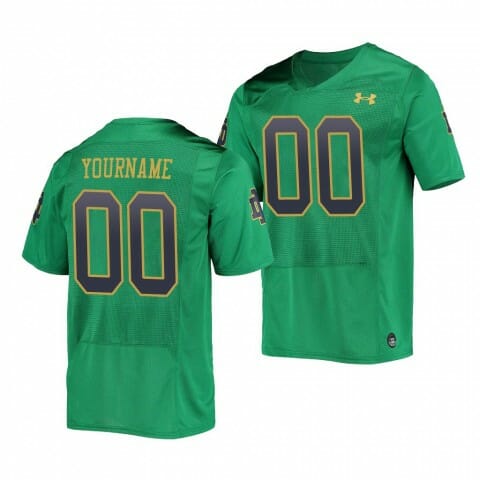 Norte Dame Custom Jersey Name Number Football Green
