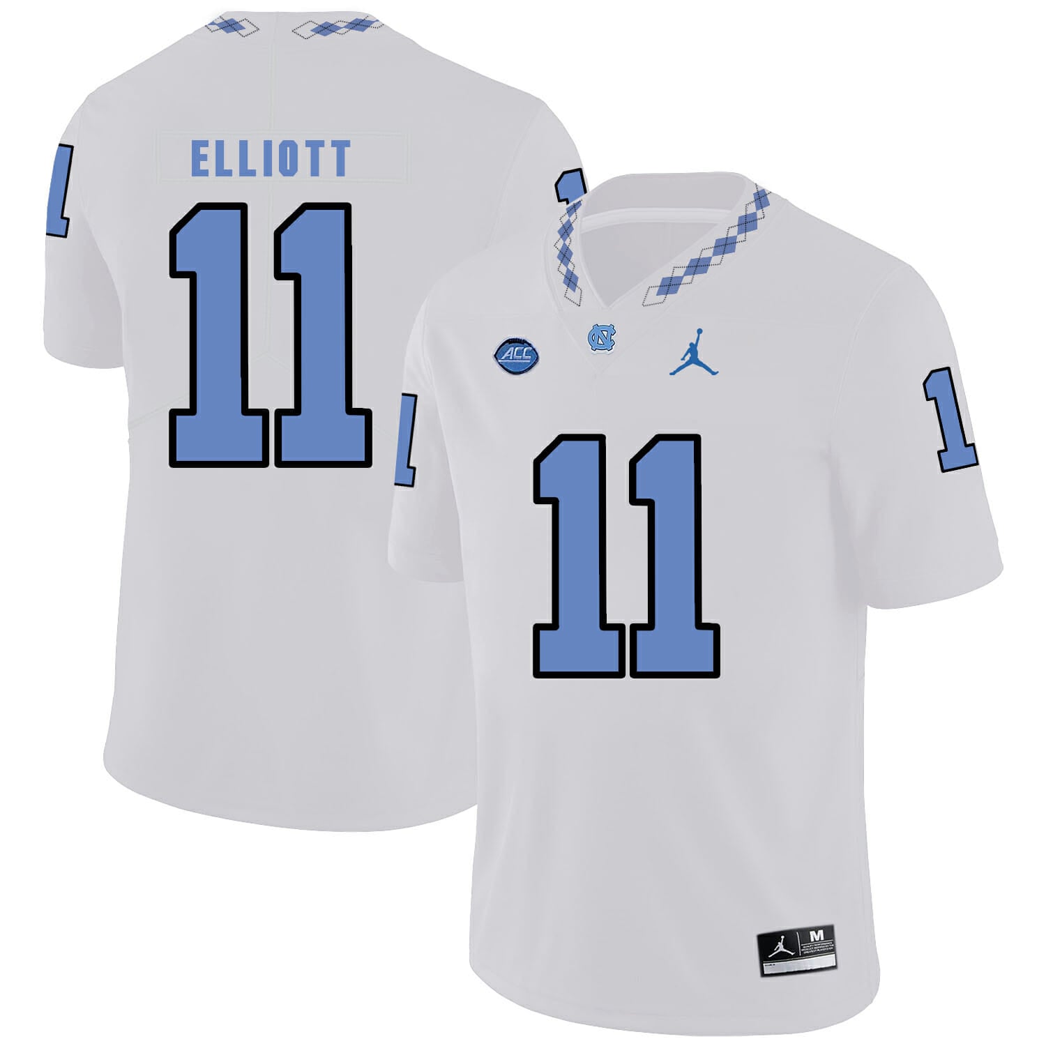 North Carolina Tar Heels #11 Nathan Elliott Football Jersey White