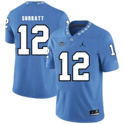 North Carolina Tar Heels #12 Chazz Surratt Football Jersey Blue
