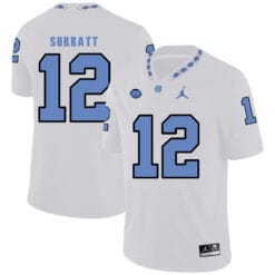 North Carolina Tar Heels #12 Chazz Surratt Football Jersey White