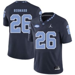 North Carolina Tar Heels #26 Young Bernard Football Jersey Black
