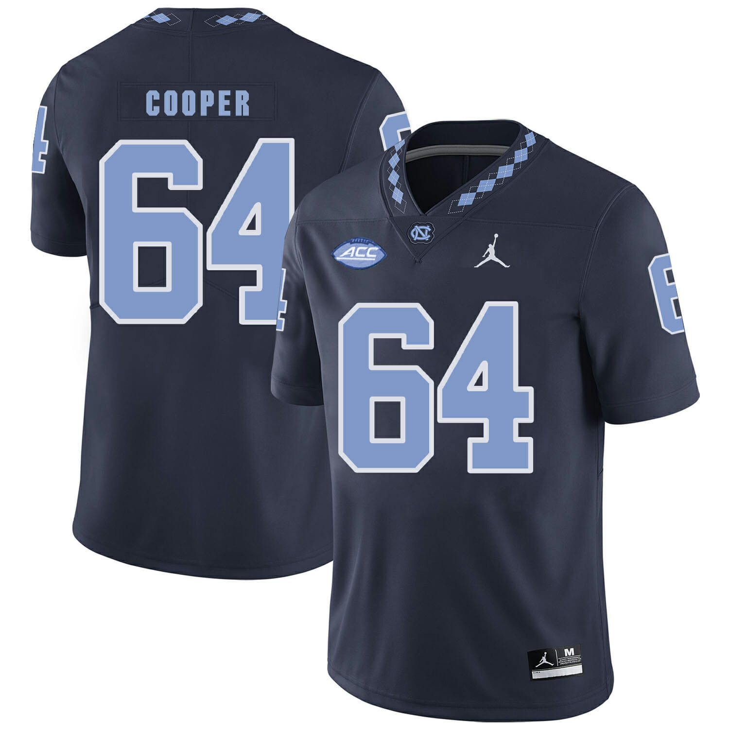 North Carolina Tar Heels #64 Jonathan Cooper Football Jersey Black