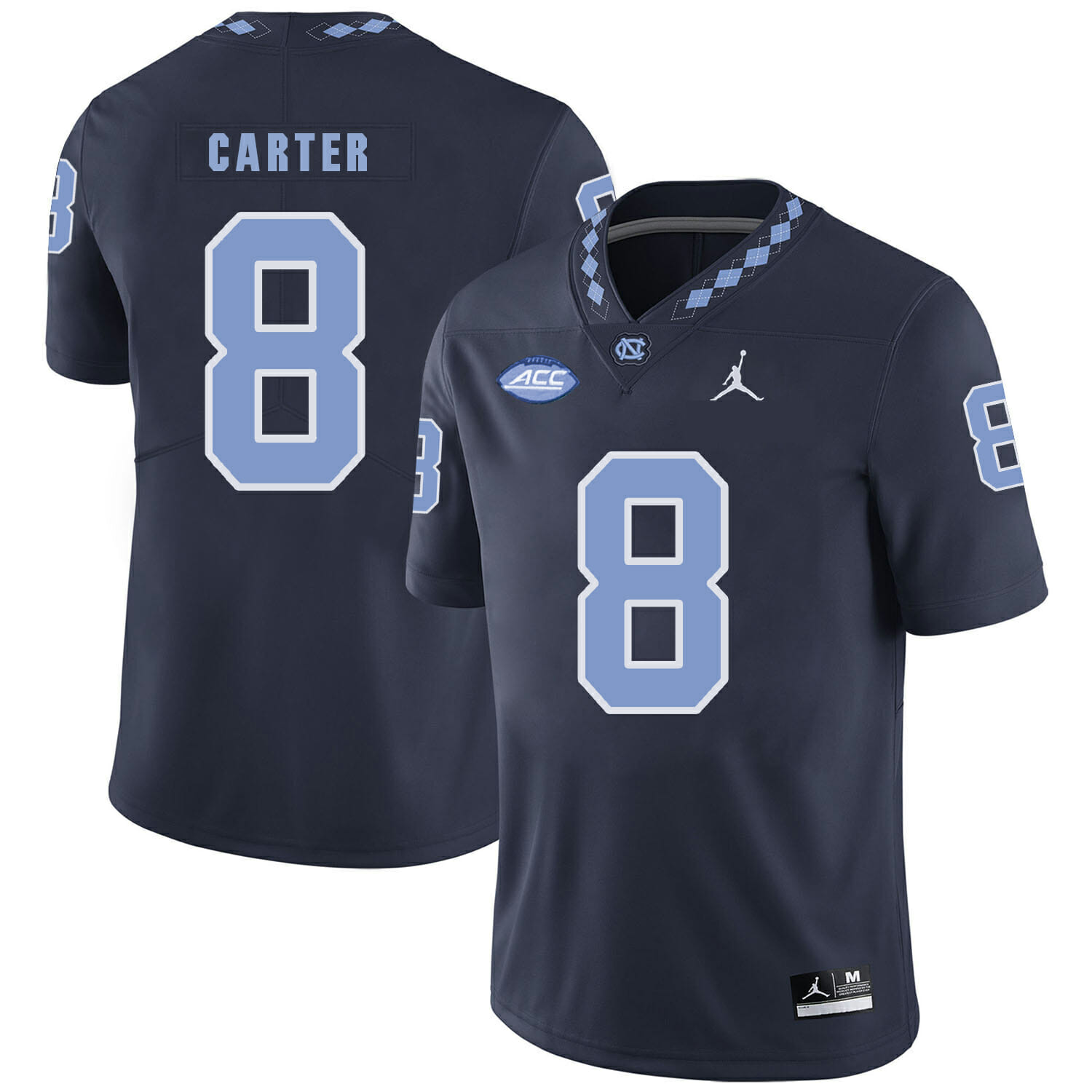 North Carolina Tar Heels #8 Michael Carter NCAA Football Jersey Black