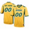 North Dakota Custom Jersey Name Number Football Yellow