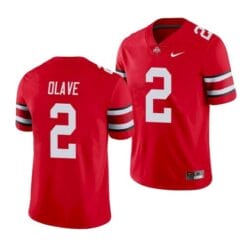 Ohio State Buckeyes #2 Chris Olave Jersey College Football Jersey Red Stitched