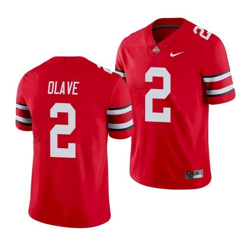 Ohio State Buckeyes #2 Chris Olave Jersey College Football Jersey Red Stitched