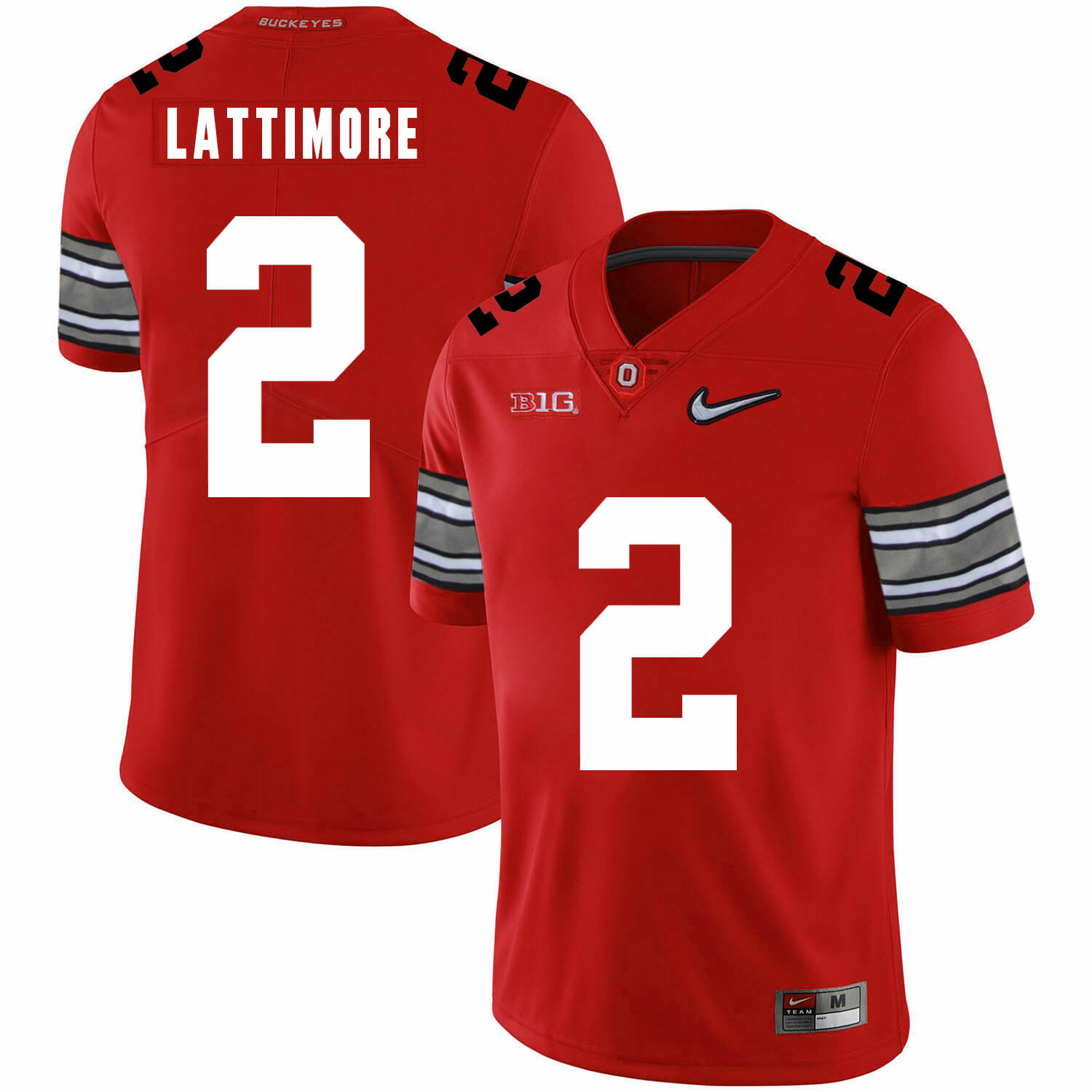 Ohio State Buckeyes #2 Marshon Lattimore Football Jersey Diamond Red