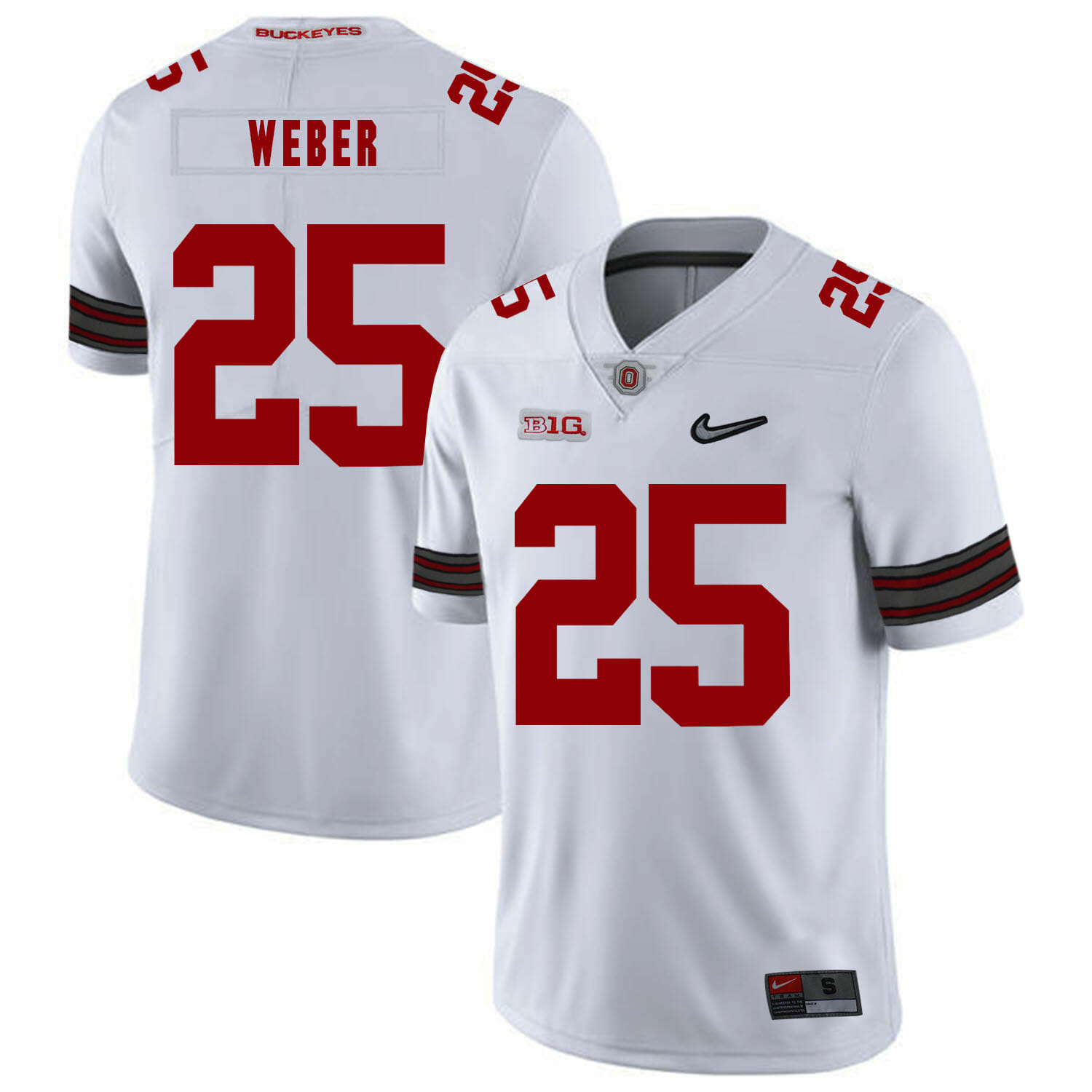 Ohio State Buckeyes #25 Mike Weber Football Jersey Diamond White