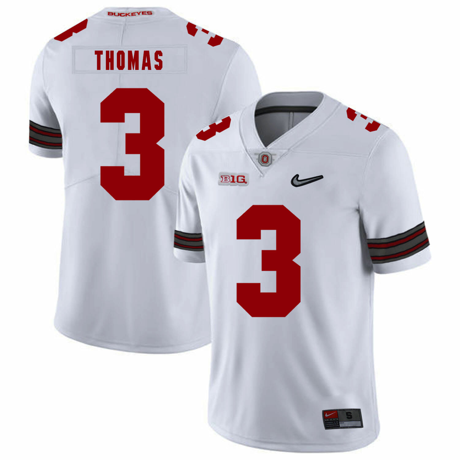 Ohio State Buckeyes #3 Michael Thomas Football Jersey Diamond White