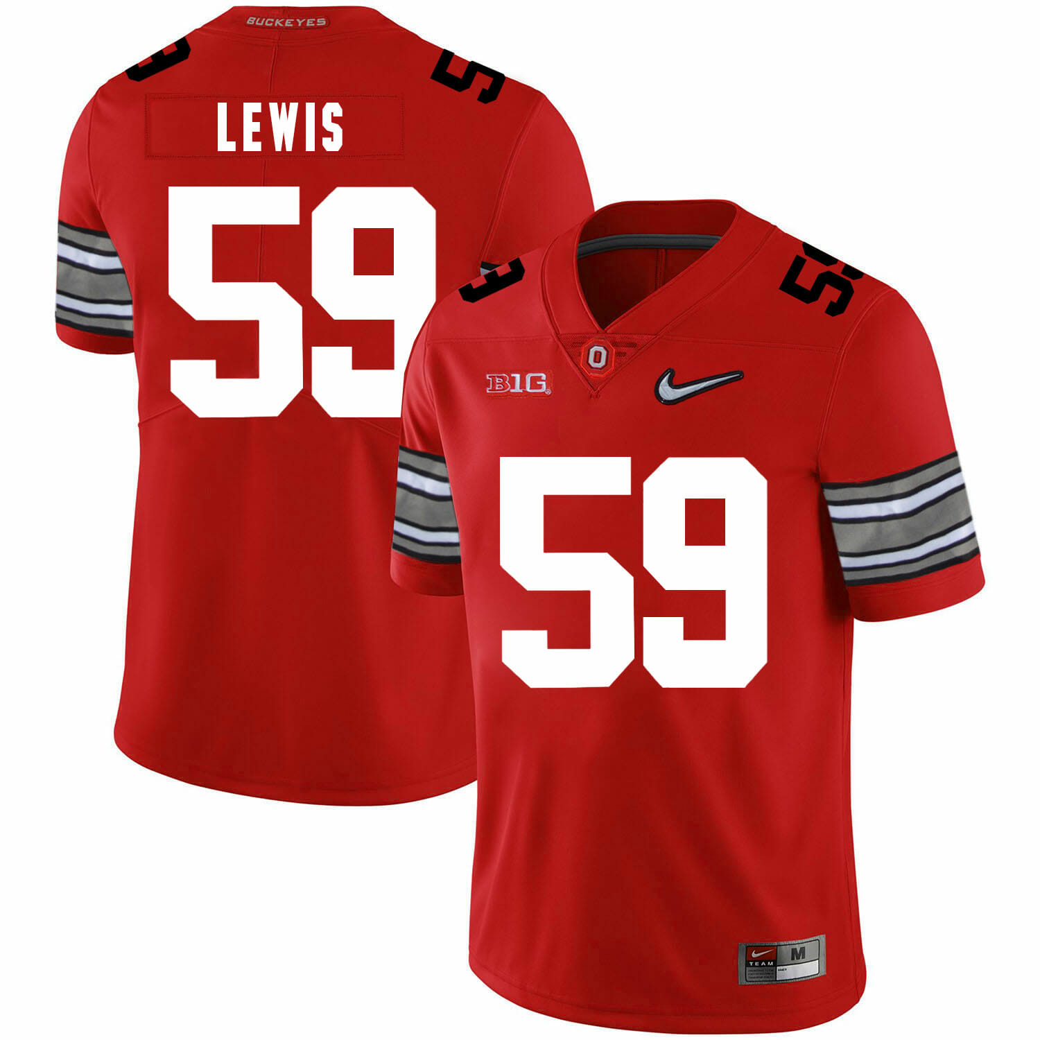 Ohio State Buckeyes #59 Tyquan Lewis Football Jersey Diamond Red