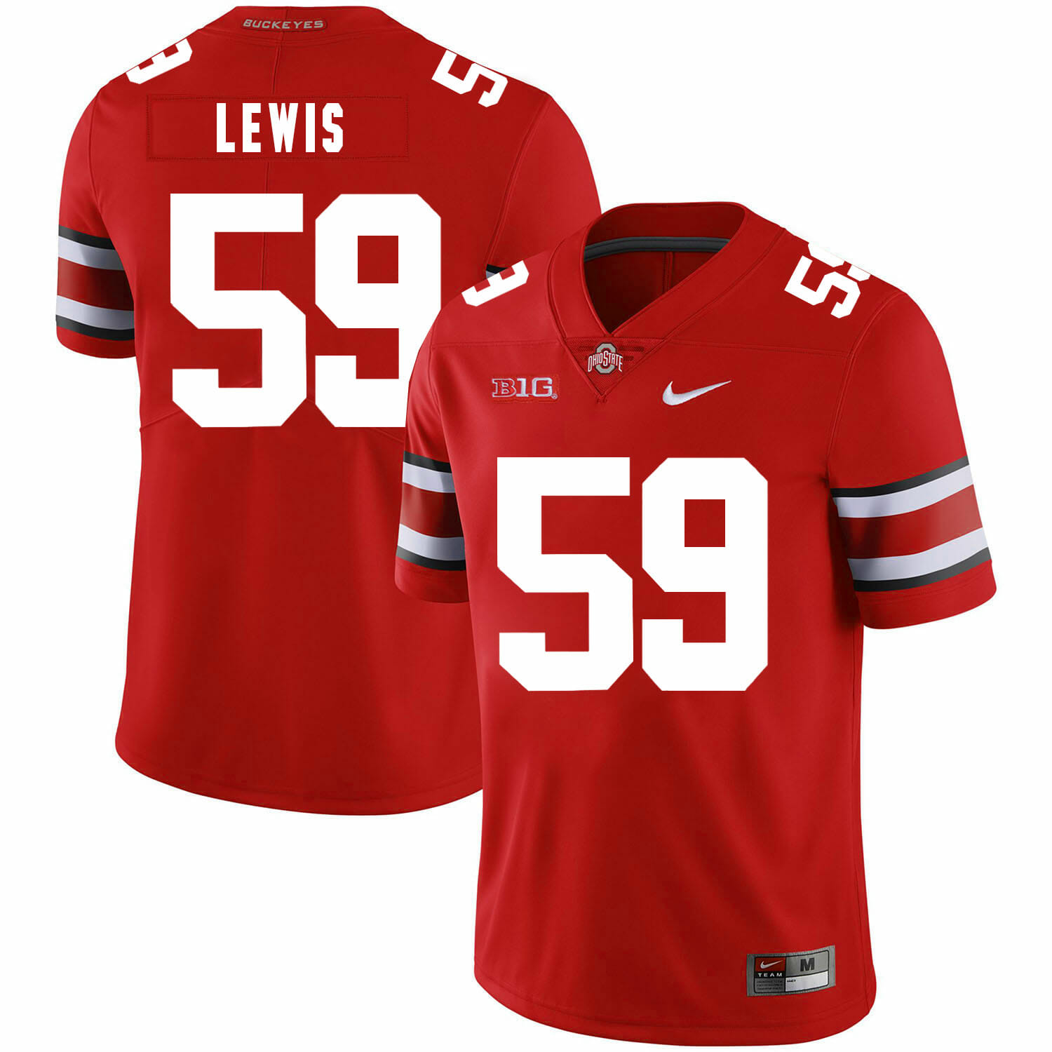 Ohio State Buckeyes #59 Tyquan Lewis Football Jersey Red