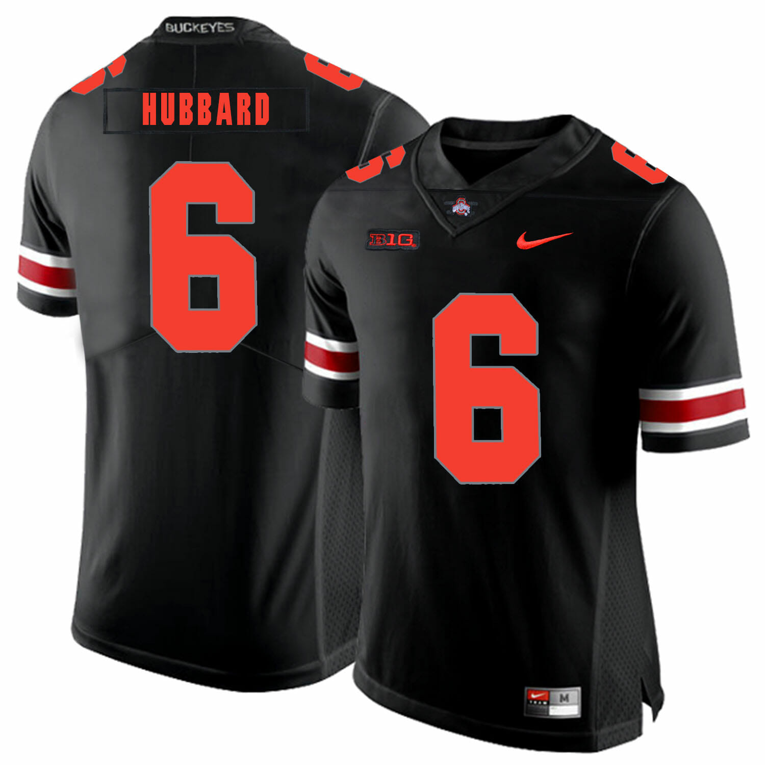 Ohio State Buckeyes #6 Sam Hubbard Football Jersey Black Shadow