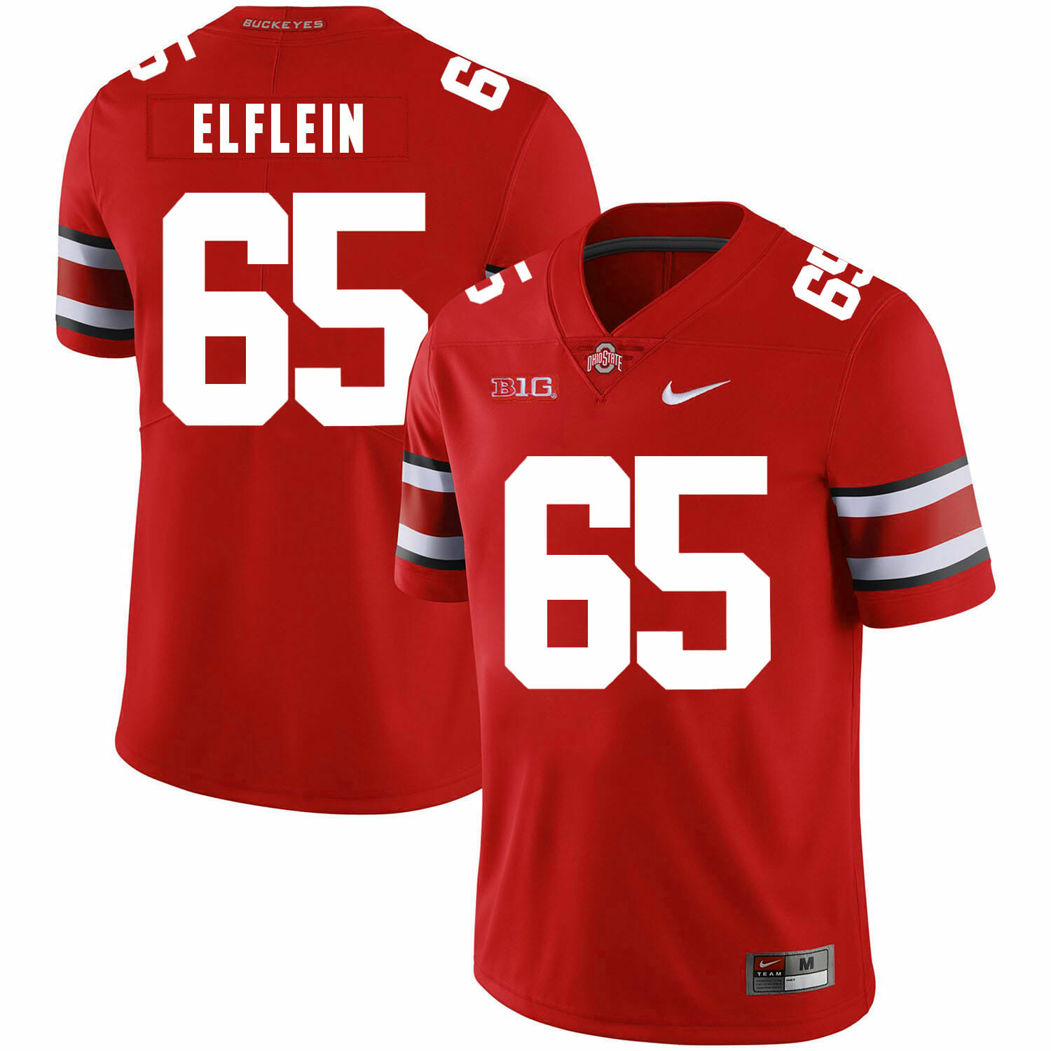 Ohio State Buckeyes #65 Pat Elflein Football Jersey Red