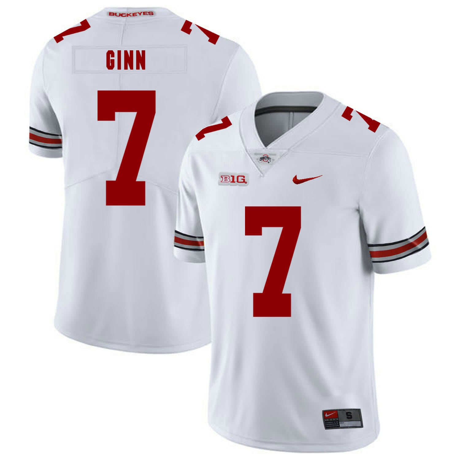 Ohio State Buckeyes #7 Ted Ginn Jr College Football Jersey White