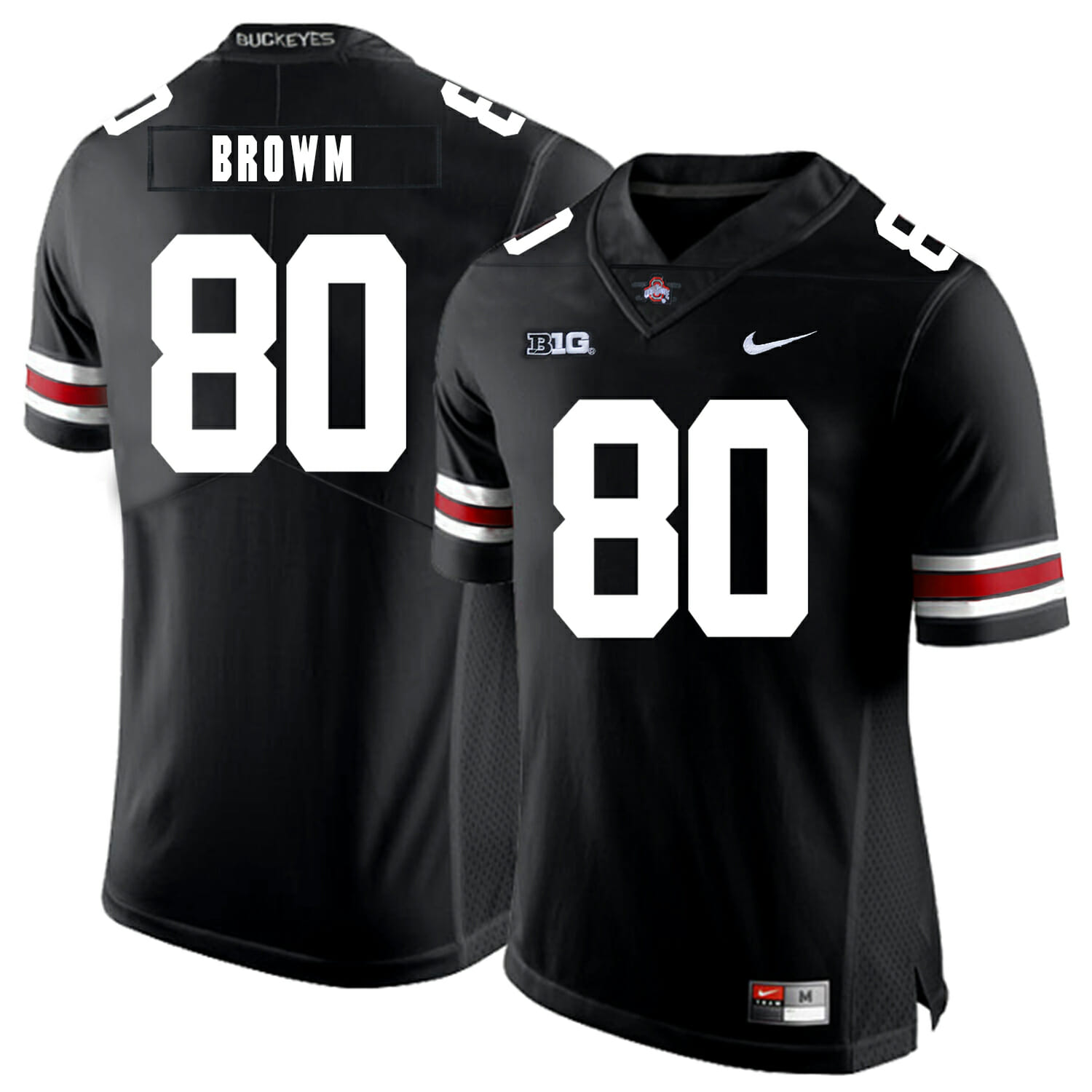 Ohio State Buckeyes #80 Noah Brown Football Jersey Black