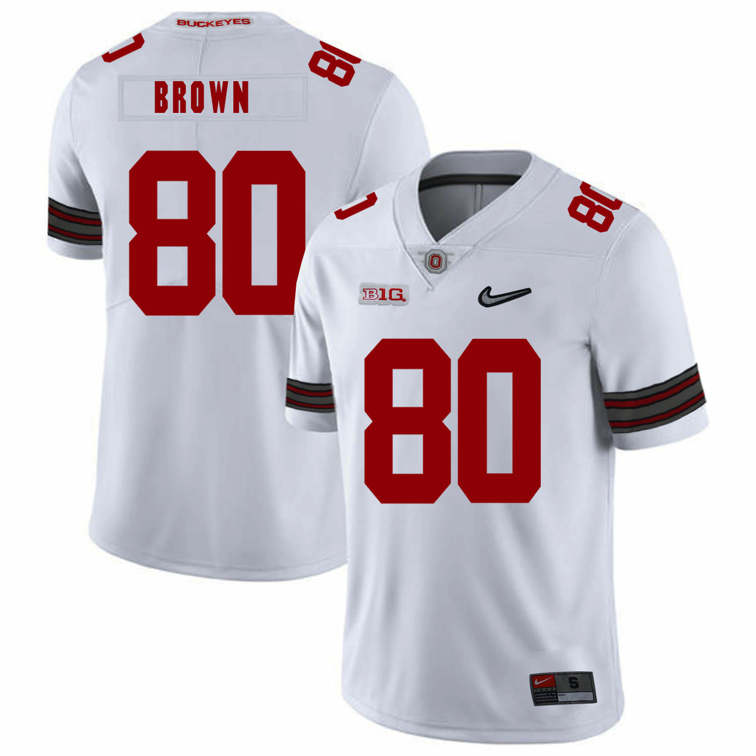 Ohio State Buckeyes #80 Noah Brown Football Jersey Diamond White
