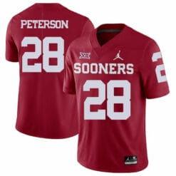 Oklahoma Sooners #28 Adrian Peterson Football Jersey Red