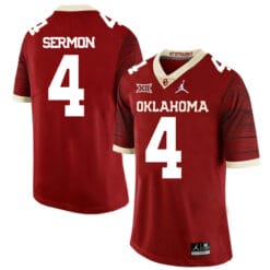 Oklahoma Sooners #4 Trey Sermon Football Jersey Chai Pattern Red
