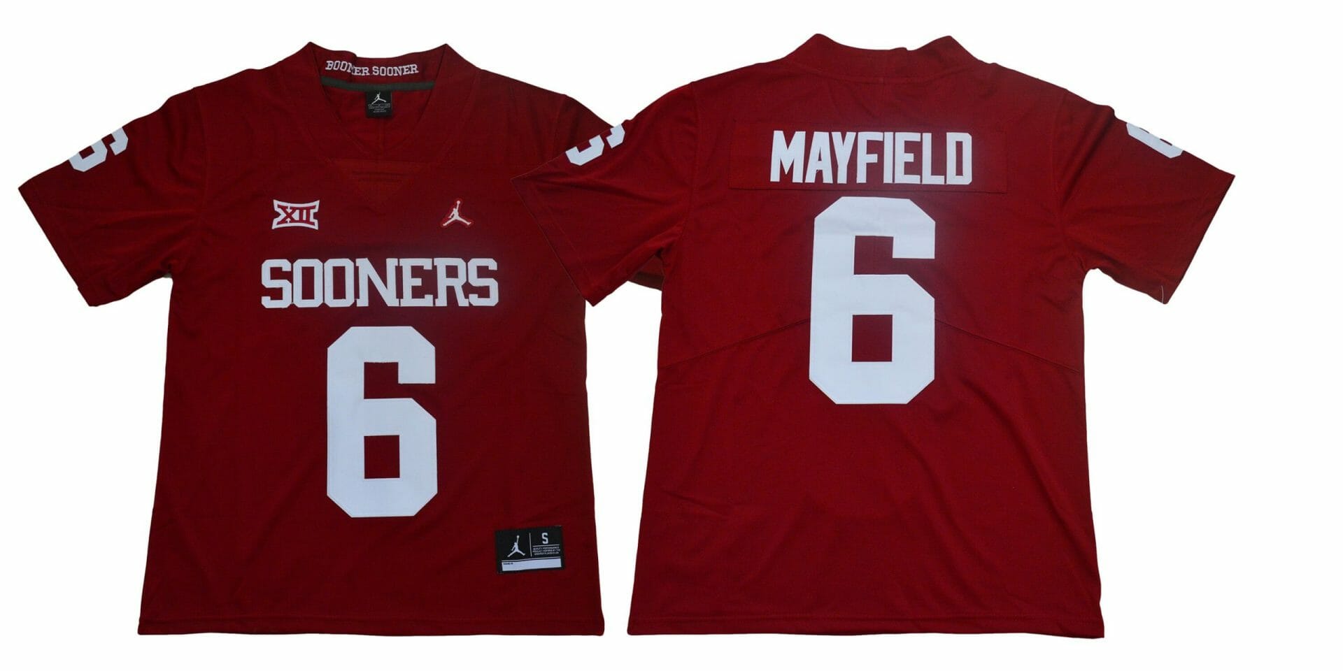 Oklahoma Sooners #6 Baker Mayfield Football Jersey Legendary Red XII Patch