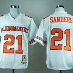 Oklahoma State Cowboys #21 Barry Sanders Football Jersey White
